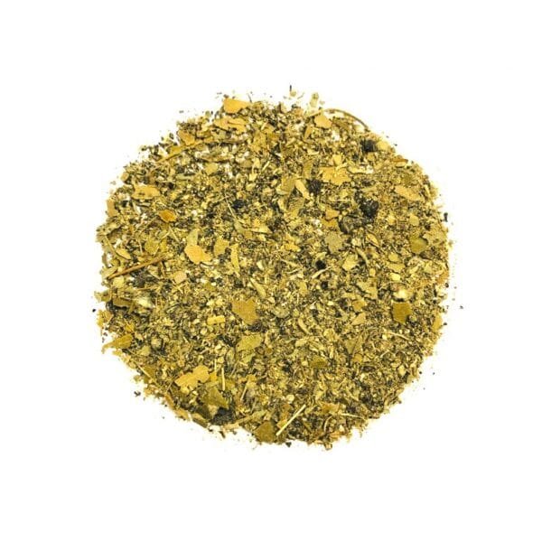 Ayush Kadha in a cup, featuring ingredients like herbs, spices, and a slice of lemon. This traditional herbal concoction is known for its immunity-boosting properties and holistic benefits, offering a nourishing and comforting beverage