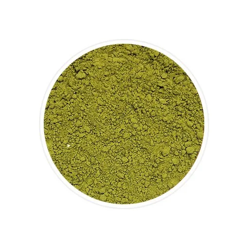 Ceremonial Grade Matcha Green Tea powder in a vibrant green color, showcasing its smooth texture and rich, creamy consistency. Sourced from the Uji mountains in Japan, known for its high-quality green tea.